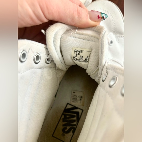 VANS WHITE HIGH TOP WOMENS SNEAKERS SZ US 8.5 - Picture 4 of 8